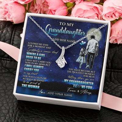 Alluring Beauty Necklace 14K White Gold Finish | 2 | Personalized To My Granddaughter Gifts Necklace From Grandpa I Closed My Eyes For A Moment Granddaughter Birthday Graduation Christmas Gift Box Message Card | siriusteestore.myshopify