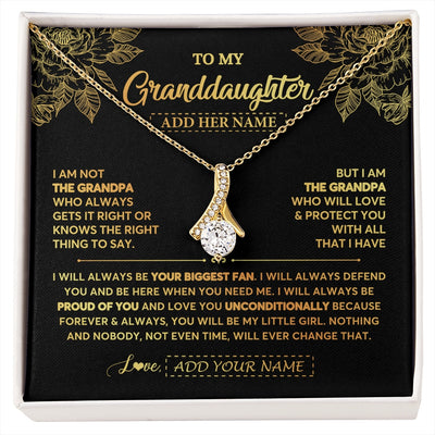 Alluring Beauty Necklace 18K Yellow Gold Finish | 1 | Personalized To My Granddaughter Gifts Necklace From Grandpa Meaningful Family Jewelry Birthday Gifts For Granddaughter Christmas Custom Gift Box Message Card | https://siriusteestore.
