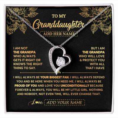Forever Love Necklace 14K White Gold Finish | 1 | Personalized To My Granddaughter Gifts Necklace From Grandpa Meaningful Family Jewelry Birthday Gifts For Granddaughter Christmas Custom Gift Box Message Card | https://siriusteestore.