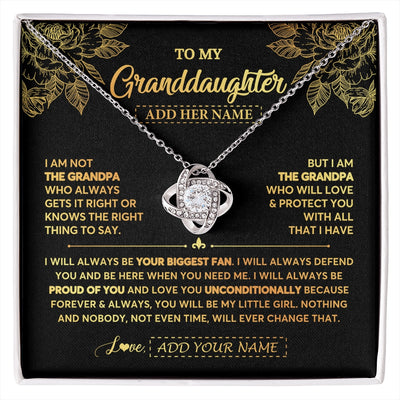 Love Knot Necklace 14K White Gold Finish | 1 | Personalized To My Granddaughter Gifts Necklace From Grandpa Meaningful Family Jewelry Birthday Gifts For Granddaughter Christmas Custom Gift Box Message Card | https://siriusteestore.