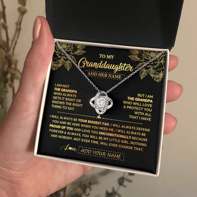 Love Knot Necklace 14K White Gold Finish | 2 | Personalized To My Granddaughter Gifts Necklace From Grandpa Meaningful Family Jewelry Birthday Gifts For Granddaughter Christmas Custom Gift Box Message Card | https://siriusteestore.