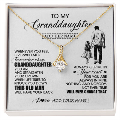 Alluring Beauty Necklace 18K Yellow Gold Finish | 1 | Personalized To My Granddaughter Gifts Necklace From Grandpa Papa Whenever Man Unique Birthday Gifts For Granddaughter Christmas Gift Box Message Card | siriusteestore.myshopify