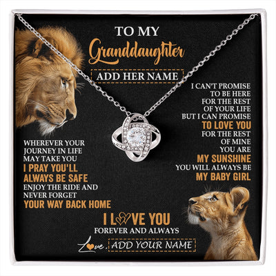 Love Knot Necklace 14K White Gold Finish | 1 | Personalized To My Granddaughter Gifts Necklace From Grandpa Wherever Your Journey In Life Lion Granddaughter Birthday Gifts Christmas Gift Box Message Card | https://siriusteestore.