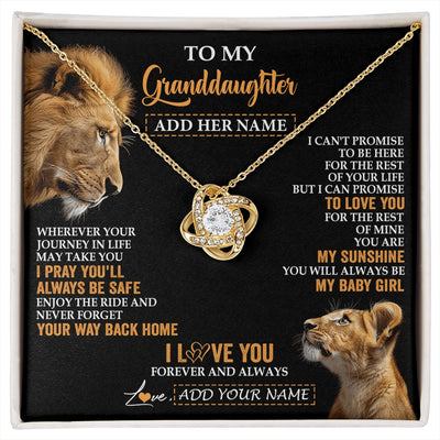 Love Knot Necklace 18K Yellow Gold Finish | 1 | Personalized To My Granddaughter Gifts Necklace From Grandpa Wherever Your Journey In Life Lion Granddaughter Birthday Gifts Christmas Gift Box Message Card | https://siriusteestore.