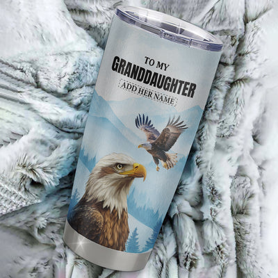 Personalized To My Granddaughter Gifts Tumbler From Grandma Eagle My Only Wish For You Granddaughter Birthday Gifts Graduation Christmas Custom Stainless Steel Mug | siriusteestore