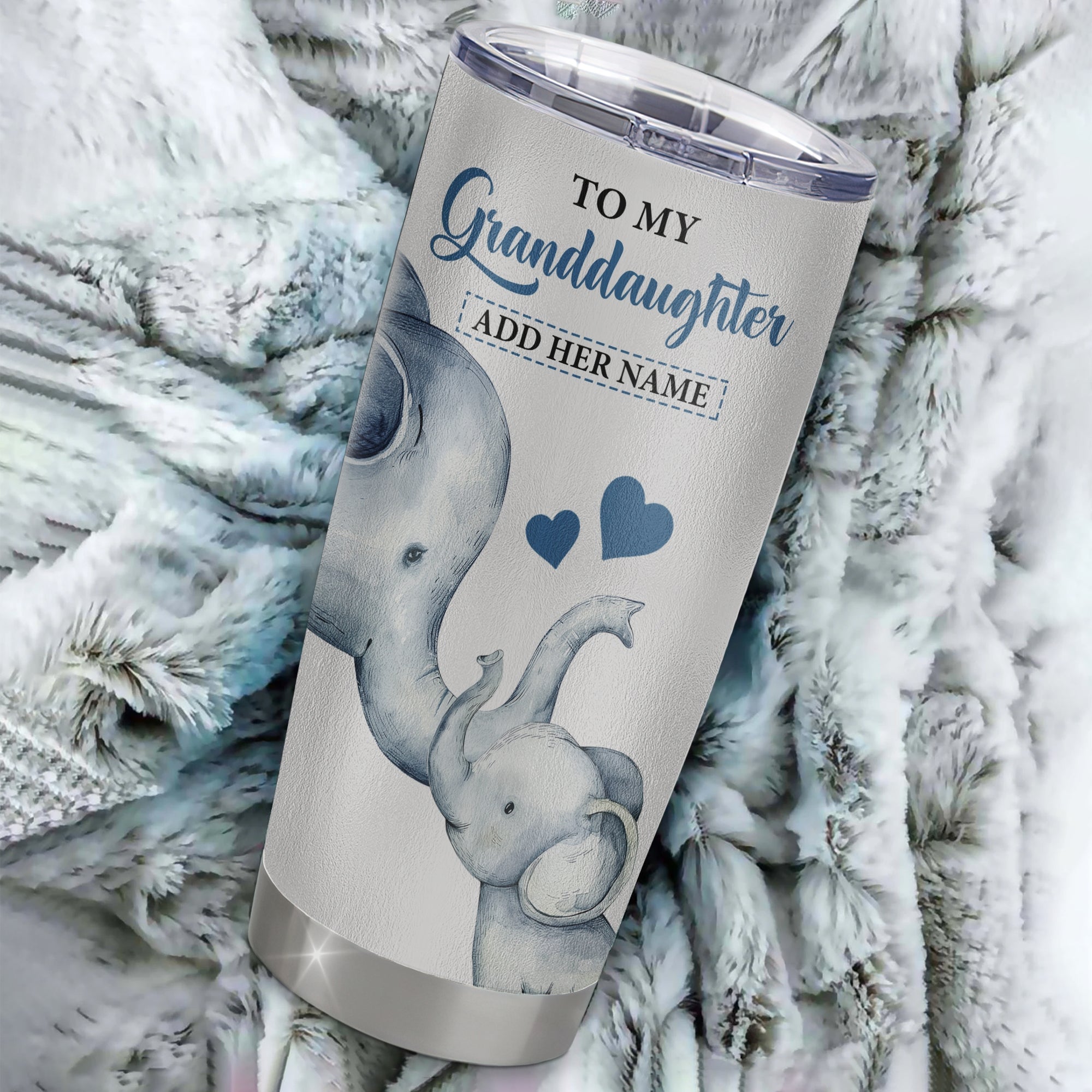 Personalized To My Granddaughter Gifts Tumbler From Grandma Whenever Elephant Unique Birthday Gifts For Granddaughter Graduation Christmas Custom Stainless Steel Mug | siriusteestore