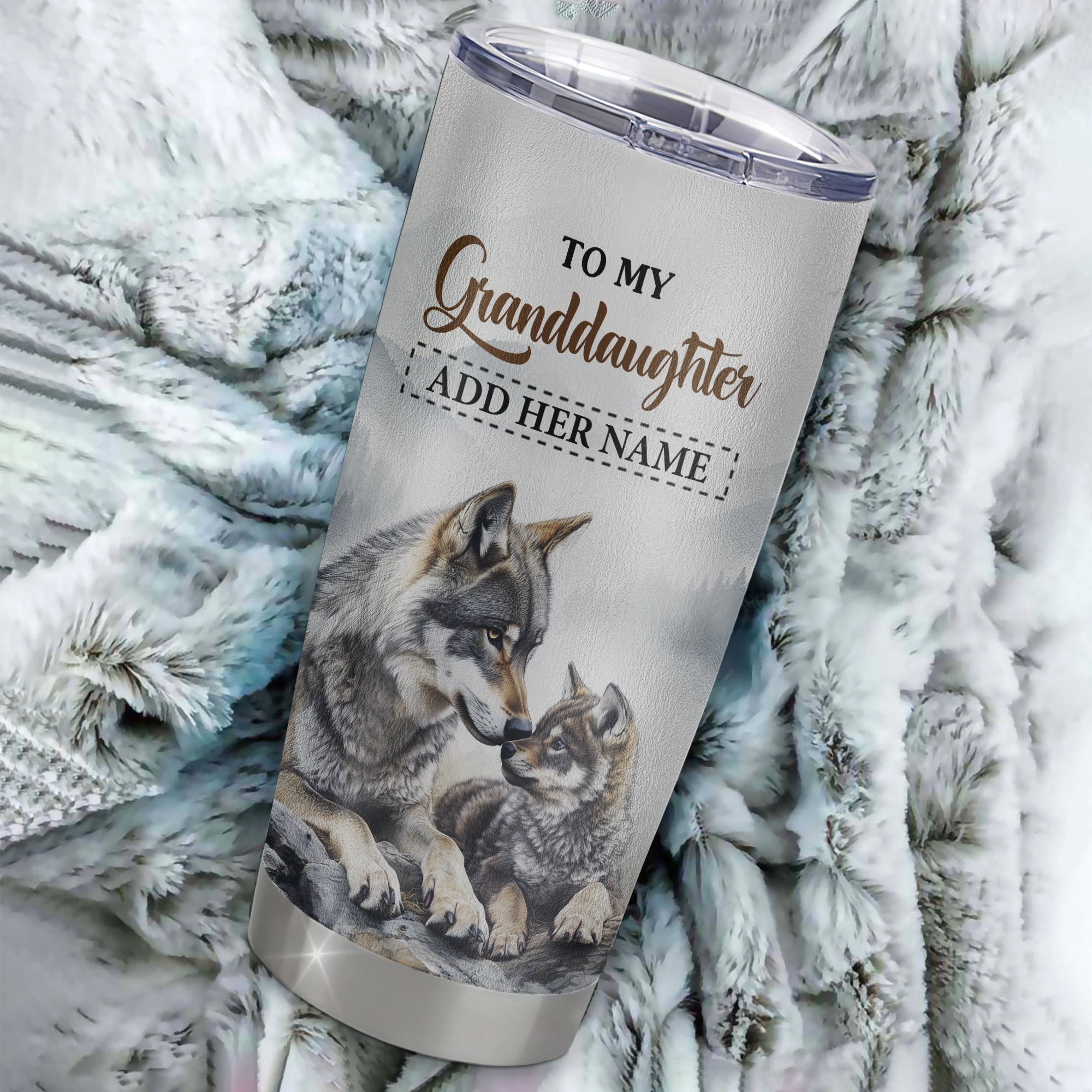 Personalized To My Granddaughter Gifts Tumbler From Grandma Wolf My Only Wish For You Granddaughter Birthday Gifts Graduation Christmas Custom Stainless Steel Mug | siriusteestore