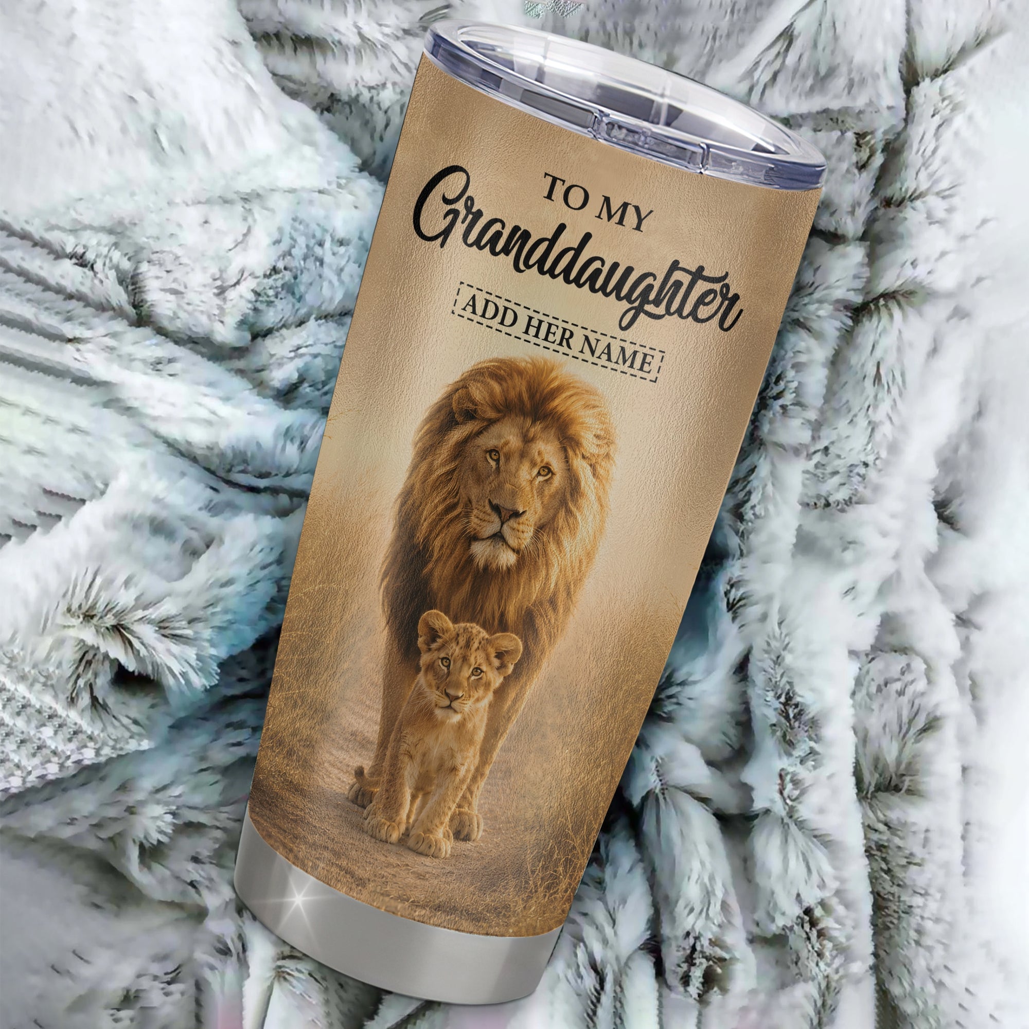 Personalized To My Granddaughter Gifts Tumbler From Grandpa Papa Always Remember Lion Gifts For Granddaughter Birthday Graduation Christmas Custom Stainless Steel Mug | siriusteestore