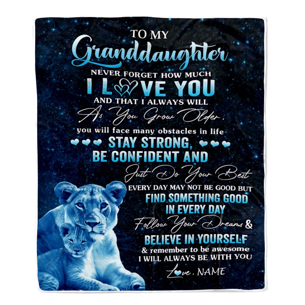 Personalized To My Granddaughter I Love You Forever Blanket From Grandma Nana Lion Granddaughter Birthday Gifts Graduation Christmas Fleece Blanket | siriusteestore