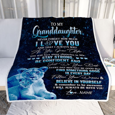 Personalized To My Granddaughter I Love You Forever Blanket From Grandma Nana Lion Granddaughter Birthday Gifts Graduation Christmas Fleece Blanket | siriusteestore