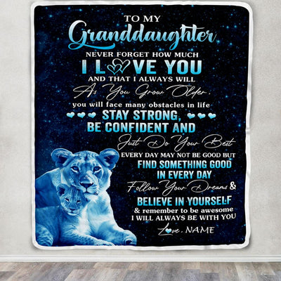 Personalized To My Granddaughter I Love You Forever Blanket From Grandma Nana Lion Granddaughter Birthday Gifts Graduation Christmas Fleece Blanket | siriusteestore