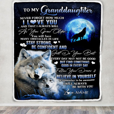 Personalized To My Granddaughter I Love You Forever Blanket From Grandma Nana Wolf Granddaughter Birthday Gifts Graduation Christmas Fleece Blanket | siriusteestore