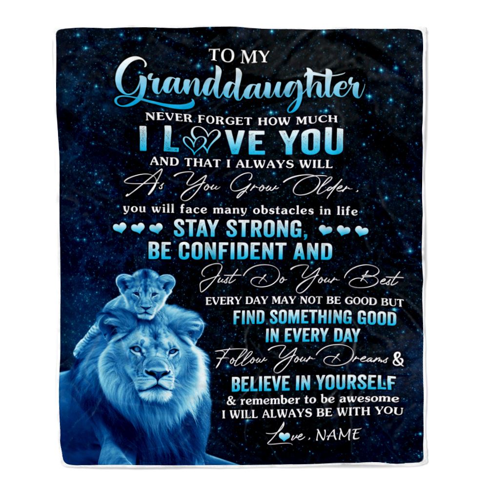 Personalized To My Granddaughter I Love You Forever Blanket From Grandpa Papa Lion Granddaughter Birthday Gifts Graduation Christmas Fleece Blanket | siriusteestore