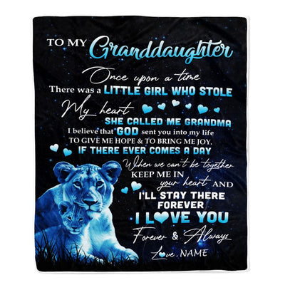 Personalized To My Granddaughter Lion Blanket From Grandma I'll Stay There Forever Granddaughter Graduation Birthday Christmas Customized Bed Fleece Blanket | siriusteestore