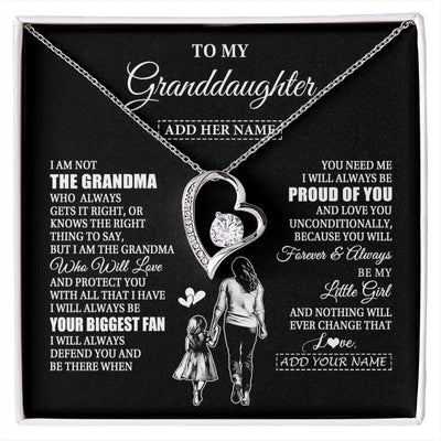 Forever Love Necklace 14K White Gold Finish | 1 | Personalized To My Granddaughter Necklace From Grandma Biggest Fan Birthday Gifts For Granddaughter From Grandparents Christmas Custom Gift Box Message Card | siriusteestore.myshopify