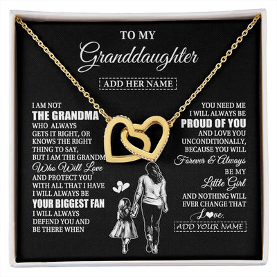 Interlocking Hearts Necklace 18K Yellow Gold Finish | 1 | Personalized To My Granddaughter Necklace From Grandma Biggest Fan Birthday Gifts For Granddaughter From Grandparents Christmas Custom Gift Box Message Card | siriusteestore.myshopify