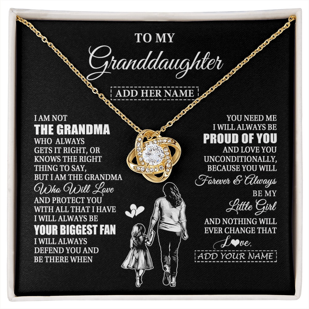 Love Knot Necklace 18K Yellow Gold Finish | 1 | Personalized To My Granddaughter Necklace From Grandma Biggest Fan Birthday Gifts For Granddaughter From Grandparents Christmas Custom Gift Box Message Card | siriusteestore.myshopify