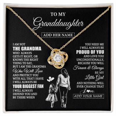 Love Knot Necklace 18K Yellow Gold Finish | 1 | Personalized To My Granddaughter Necklace From Grandma Biggest Fan Birthday Gifts For Granddaughter From Grandparents Christmas Custom Gift Box Message Card | siriusteestore.myshopify