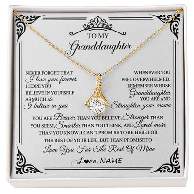 Alluring Beauty Necklace 18K Yellow Gold Finish | 1 | Personalized To My Granddaughter Necklace From Grandma Grandpa I Love You Forever Granddaughter Birthday Graduation Christmas Customized Gift Box Message Card | siriusteestore