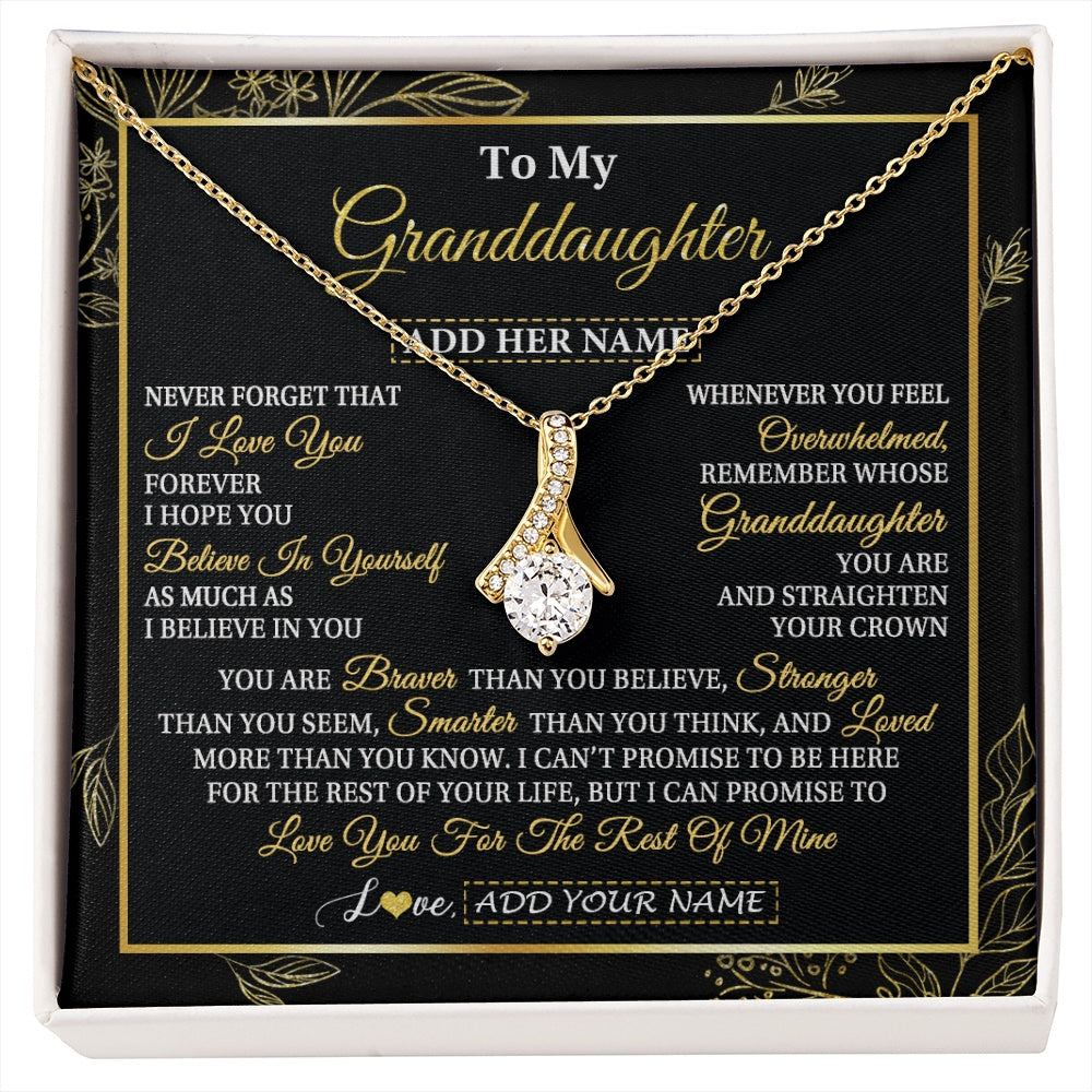 Alluring Beauty Necklace 18K Yellow Gold Finish | 1 | Personalized To My Granddaughter Necklace From Grandma Grandpa I Love You Gift For My Granddaughter Birthday Gifts Christmas Custom Gift Box Message Card | siriusteestore.myshopify