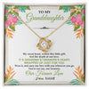Love Knot Necklace 18K Yellow Gold Finish | 1 | Personalized To My Granddaughter Necklace From Grandma Grandpa My Sweet Heart Birthday Gift For Granddaughter Christmas Customized Gift Box Message Card | siriusteestore