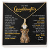 Alluring Beauty Necklace 18K Yellow Gold Finish | 1 | Personalized To My Granddaughter Necklace From Grandma Grandpa Never Feel You Are Alone Lion Birthday Gift Granddaughter Christmas Gift Box Message Card | siriusteestore