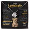 Love Knot Necklace 14K White Gold Finish | 1 | Personalized To My Granddaughter Necklace From Grandma Grandpa Never Feel You Are Alone Lion Birthday Gift Granddaughter Christmas Gift Box Message Card | siriusteestore