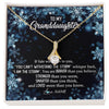 Alluring Beauty Necklace 18K Yellow Gold Finish | Personalized To My Granddaughter Necklace From Grandma Grandpa Whisper Back I Am The Storm Granddaughter Jewelry Birthday Christmas Customized Message Card | siriusteestore