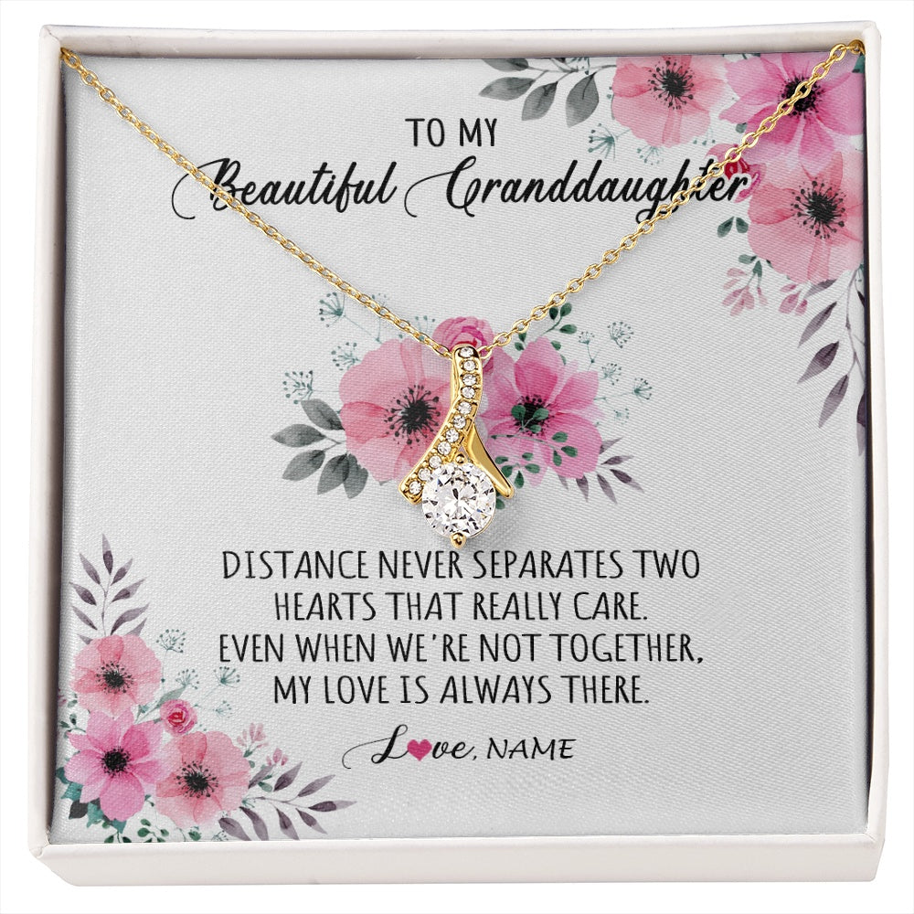 Alluring Beauty Necklace 18K Yellow Gold Finish | 1 | Personalized To My Granddaughter Necklace From Grandma Nana My Love Is Always There Granddaughter Birthday Customized Gift Box Message Card | siriusteestore.myshopify