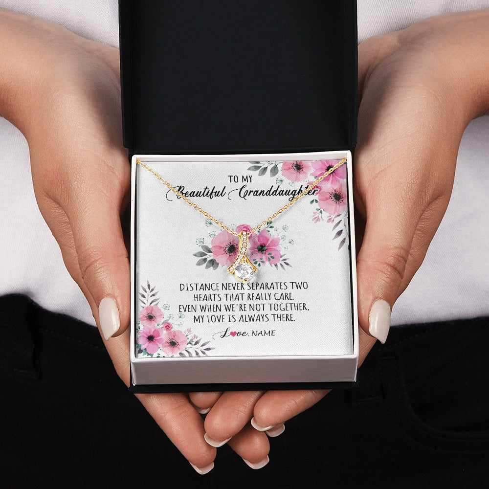 Alluring Beauty Necklace 18K Yellow Gold Finish | 2 | Personalized To My Granddaughter Necklace From Grandma Nana My Love Is Always There Granddaughter Birthday Customized Gift Box Message Card | siriusteestore.myshopify