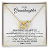 Interlocking Hearts Necklace 18K Yellow Gold Finish | 1 | Personalized To My Granddaughter Necklace From Grandma Never Forget That I Love You Granddaughter Birthday Christmas Customized Gift Box Message Card | siriusteestore