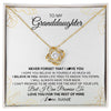 Love Knot Necklace 18K Yellow Gold Finish | 1 | Personalized To My Granddaughter Necklace From Grandma Never Forget That I Love You Granddaughter Birthday Christmas Customized Gift Box Message Card | siriusteestore