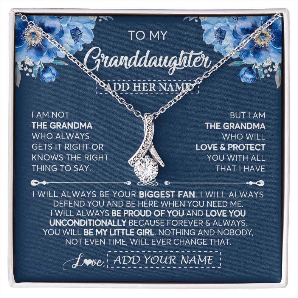 Alluring Beauty Necklace 14K White Gold Finish | 1 | Personalized To My Granddaughter Necklace From Grandma Proud Of You Birthday Gifts For Granddaughter Jewelry Gifts Christmas Custom Gift Box Message Card | https://siriusteestore.