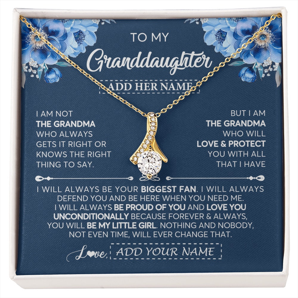 Alluring Beauty Necklace 18K Yellow Gold Finish | 1 | Personalized To My Granddaughter Necklace From Grandma Proud Of You Birthday Gifts For Granddaughter Jewelry Gifts Christmas Custom Gift Box Message Card | https://siriusteestore.