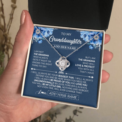 Love Knot Necklace 14K White Gold Finish | 2 | Personalized To My Granddaughter Necklace From Grandma Proud Of You Birthday Gifts For Granddaughter Jewelry Gifts Christmas Custom Gift Box Message Card | https://siriusteestore.