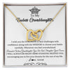 Interlocking Hearts Necklace 18K Yellow Gold Finish | Personalized To My Granddaughter Necklace From Grandma Straighten Your Crown Granddaughter Jewelry Birthday Christmas Customized Gift Box Message Card | siriusteestore