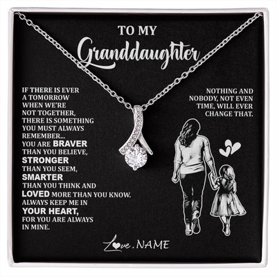 Alluring Beauty Necklace 14K White Gold Finish | 1 | Personalized To My Granddaughter Necklace From Grandma You Are Always In Mine Beautiful Granddaughter Birthday Graduation Christmas With Gift Box Message Card | siriusteestore