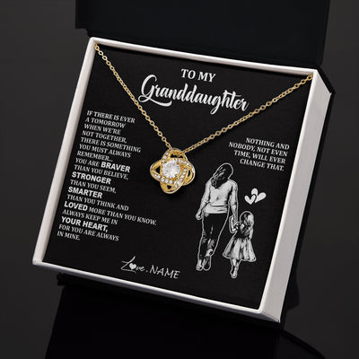 Love Knot Necklace 18K Yellow Gold Finish | 2 | Personalized To My Granddaughter Necklace From Grandma You Are Always In Mine Beautiful Granddaughter Birthday Graduation Christmas With Gift Box Message Card | siriusteestore