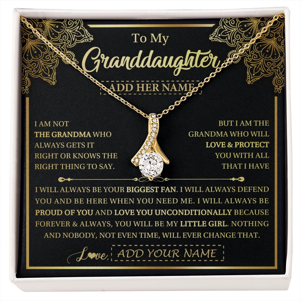 Alluring Beauty Necklace 18K Yellow Gold Finish | 1 | Personalized To My Granddaughter Necklace From Grandma Your Biggest Fan Birthday Gifts For Granddaughter Gifts Christmas Jewelry Custom Gift Box Message Card | siriusteestore.myshopify