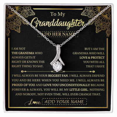 Alluring Beauty Necklace 14K White Gold Finish | 1 | Personalized To My Granddaughter Necklace From Grandma Your Biggest Fan Birthday Gifts For Granddaughter Gifts Christmas Jewelry Custom Gift Box Message Card | siriusteestore.myshopify