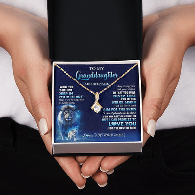 Alluring Beauty Necklace 18K Yellow Gold Finish | 2 | Personalized To My Granddaughter Necklace From Grandpa Believe Your Heart Granddaughter Gift Birthday Graduation Christmas Customized Gift Box Message Card | siriusteestore.myshopify