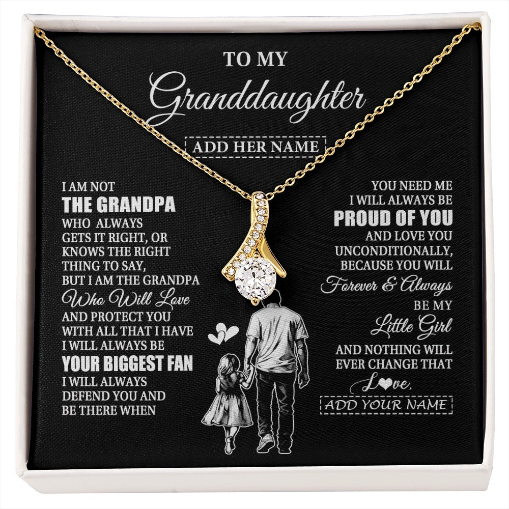 Alluring Beauty Necklace 18K Yellow Gold Finish | 1 | Personalized To My Granddaughter Necklace From Grandpa Biggest Fan Birthday Gifts For Granddaughter From Grandparents Christmas Custom Gift Box Message Card | siriusteestore.myshopify
