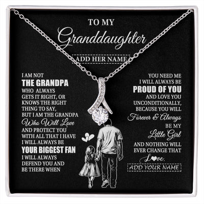 Alluring Beauty Necklace 14K White Gold Finish | 1 | Personalized To My Granddaughter Necklace From Grandpa Biggest Fan Birthday Gifts For Granddaughter From Grandparents Christmas Custom Gift Box Message Card | siriusteestore.myshopify