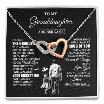 Interlocking Hearts Necklace Stainless Steel & Rose Gold Finish | 1 | Personalized To My Granddaughter Necklace From Grandpa Biggest Fan Birthday Gifts For Granddaughter From Grandparents Christmas Custom Gift Box Message Card | siriusteestore.myshopify