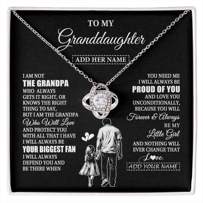 Love Knot Necklace 14K White Gold Finish | 1 | Personalized To My Granddaughter Necklace From Grandpa Biggest Fan Birthday Gifts For Granddaughter From Grandparents Christmas Custom Gift Box Message Card | siriusteestore.myshopify