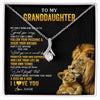 Alluring Beauty Necklace 14K White Gold Finish | 1 | Personalized To My Granddaughter Necklace From Grandpa Lion My Only Wish For You Granddaughter Birthday Graduation Christmas Customized Gift Box Message Card | siriusteestore