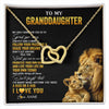 Interlocking Hearts Necklace 18K Yellow Gold Finish | 1 | Personalized To My Granddaughter Necklace From Grandpa Lion My Only Wish For You Granddaughter Birthday Graduation Christmas Customized Gift Box Message Card | siriusteestore