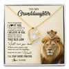 Forever Love Necklace 18K Yellow Gold Finish | 1 | Personalized To My Granddaughter Necklace From Grandpa Papa This Old Lion Never Forget I Love You Jewelry Birthday Christmas Customized Gift Box Message Card | siriusteestore