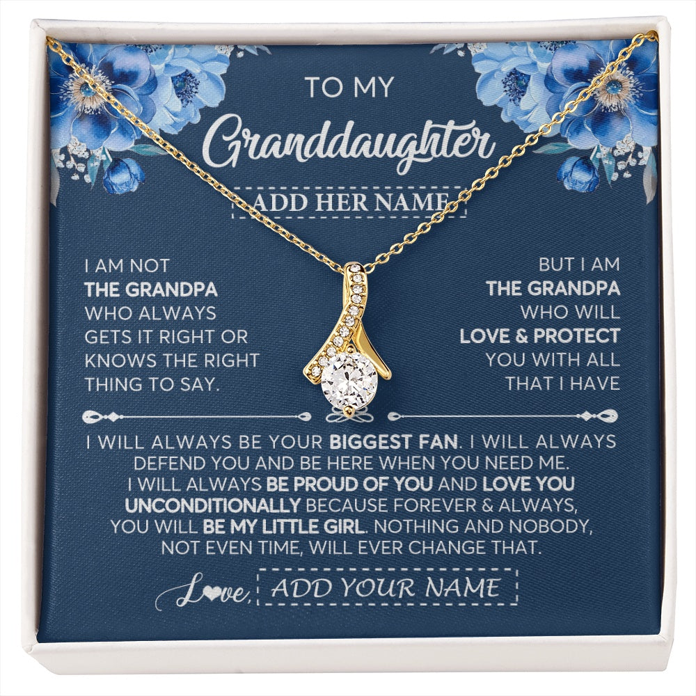 Alluring Beauty Necklace 18K Yellow Gold Finish | 1 | Personalized To My Granddaughter Necklace From Grandpa Proud Of You Birthday Gifts For Granddaughter Jewelry Gifts Christmas Custom Gift Box Message Card | https://siriusteestore.
