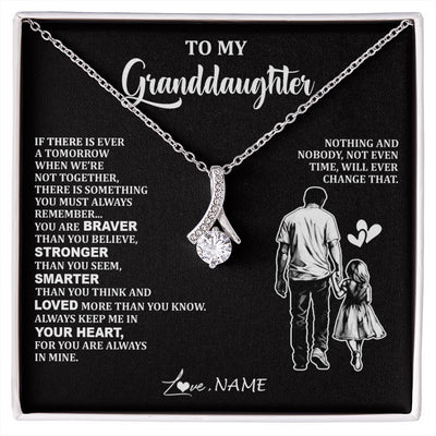 Alluring Beauty Necklace 14K White Gold Finish | 1 | Personalized To My Granddaughter Necklace From Grandpa You Are Always In Mine Beautiful Granddaughter Birthday Graduation Christmas With Gift Box Message Card | siriusteestore